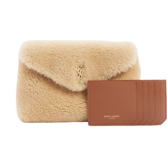 Yves Saint Laurent Handbags - NWT YSL LOU PUFFER SMALL SHEARLING CLUTCH